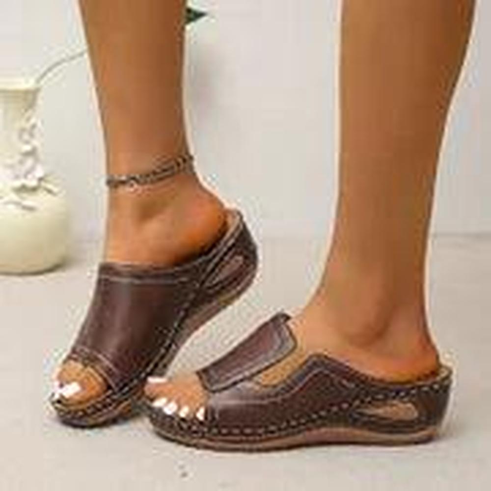 Sandales Compensées Femme Noires Taille 38 Synthétique Confortables