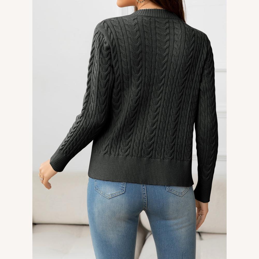 Cardigan Femme en Maille Torsadée Douce avec Boutons Classiques – Élégant et Polyvalent