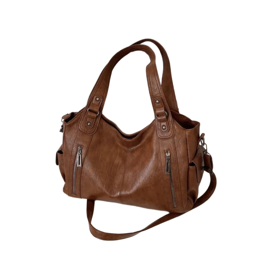 Elegant Leather Tote Bag for Women - Large Storage Space, Ideal for Work and Going Out