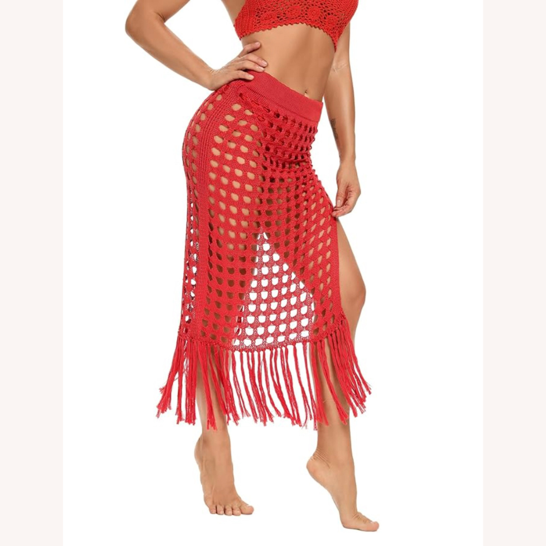 Couverture en Crochet Bohème avec Glands – Style Chic et Polyvalent pour Femmes, Taille S, M, L