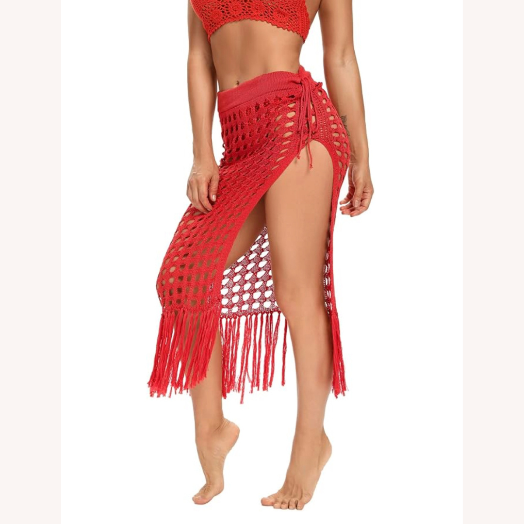 Bohemian Crochet Cover with Tassels – Chic and Versatile Style for Women, Size S, M, L