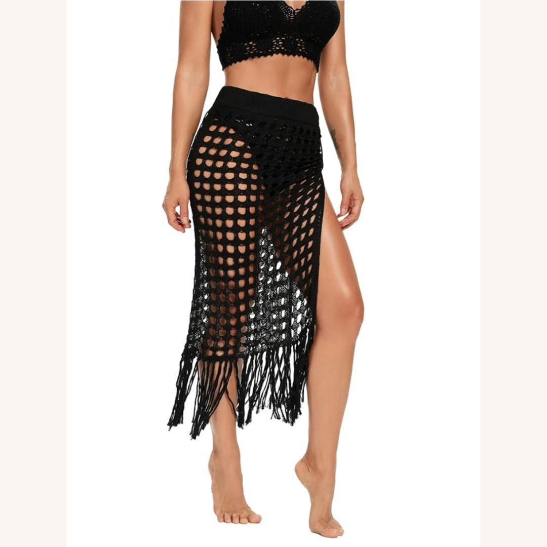 Couverture en Crochet Bohème avec Glands – Style Chic et Polyvalent pour Femmes, Taille S, M, L