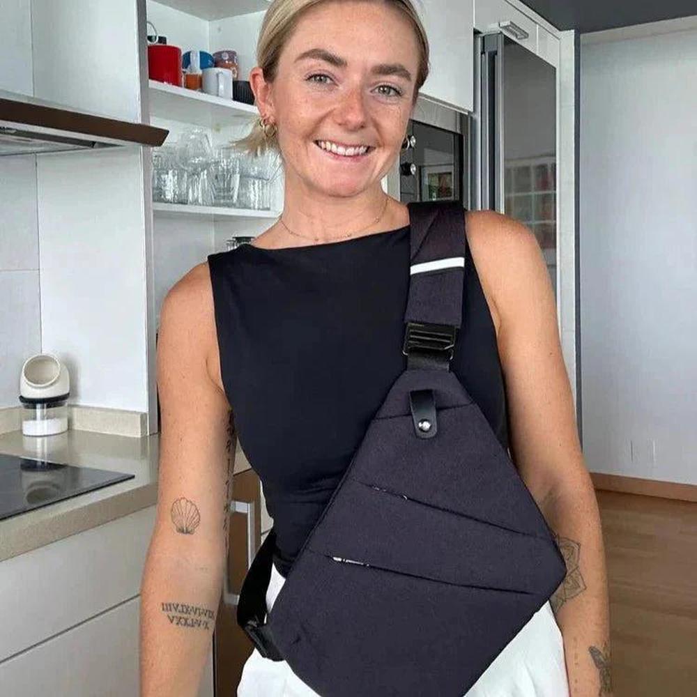 Sac Antivol Femme en Nylon à Rayures – Pratique et Élégant, Sac à Main et Bandoulière pour Sorties et Voyages