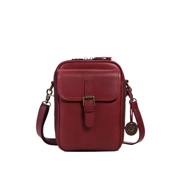 Sac Bandoulière Femme en Cuir Plein Grain avec Portefeuille Intégré – Compact et Pratique, Idéal pour Sorties Quotidiennes