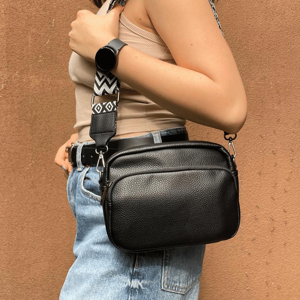 Sac à Bandoulière Femme en Cuir Premium avec Compartiments Zippés – Confort Ergonomique et Design Élégant