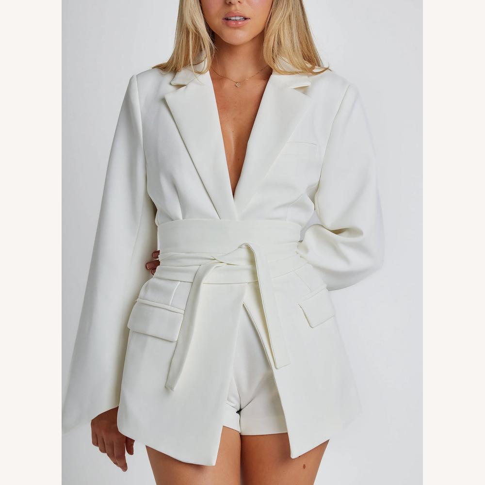 Variant image for Veste Blazer Femme Noir Taille S Polyester Élégante et Structurée-9