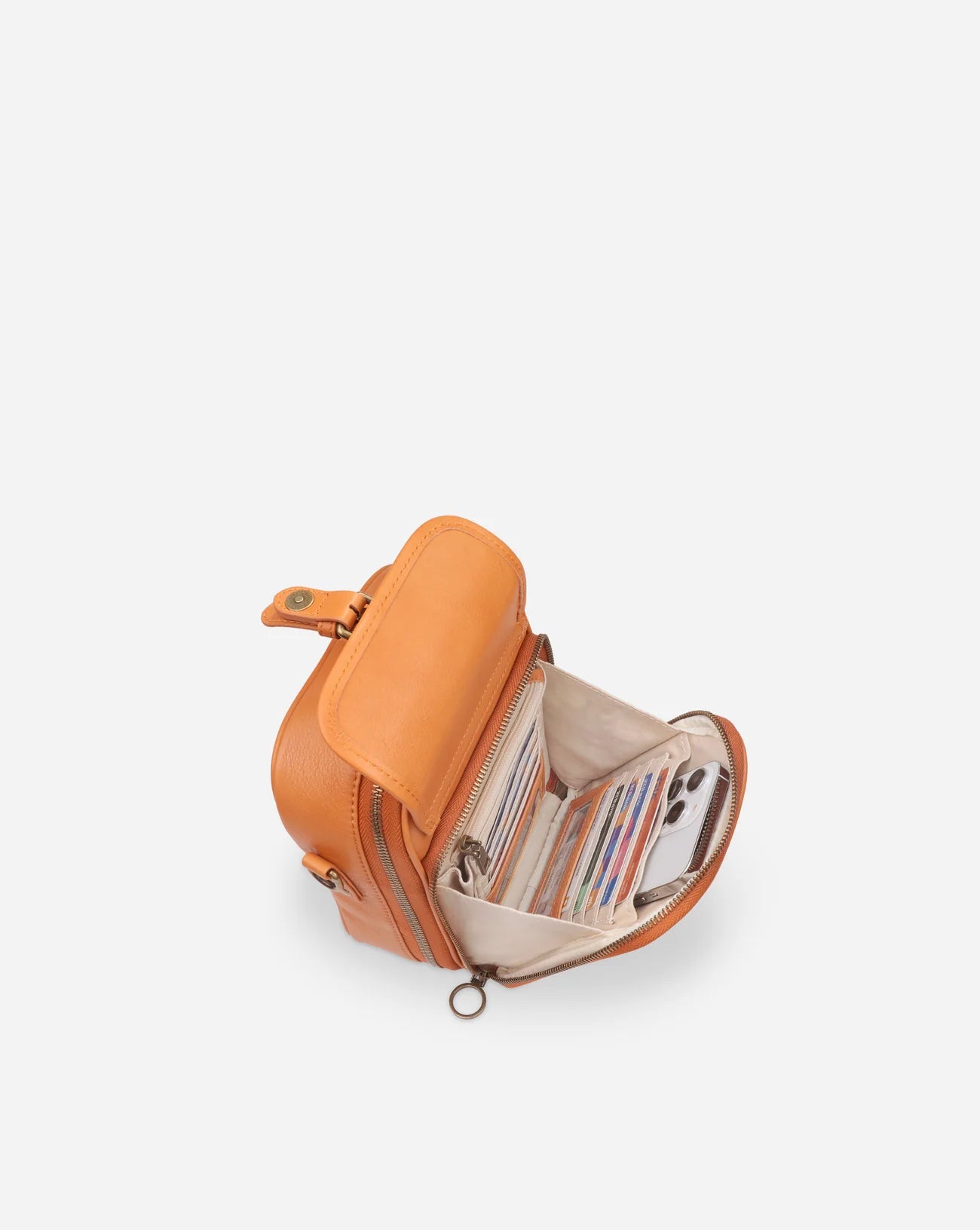 Sac Bandoulière Femme en Cuir Plein Grain avec Portefeuille Intégré – Compact et Pratique, Idéal pour Sorties Quotidiennes