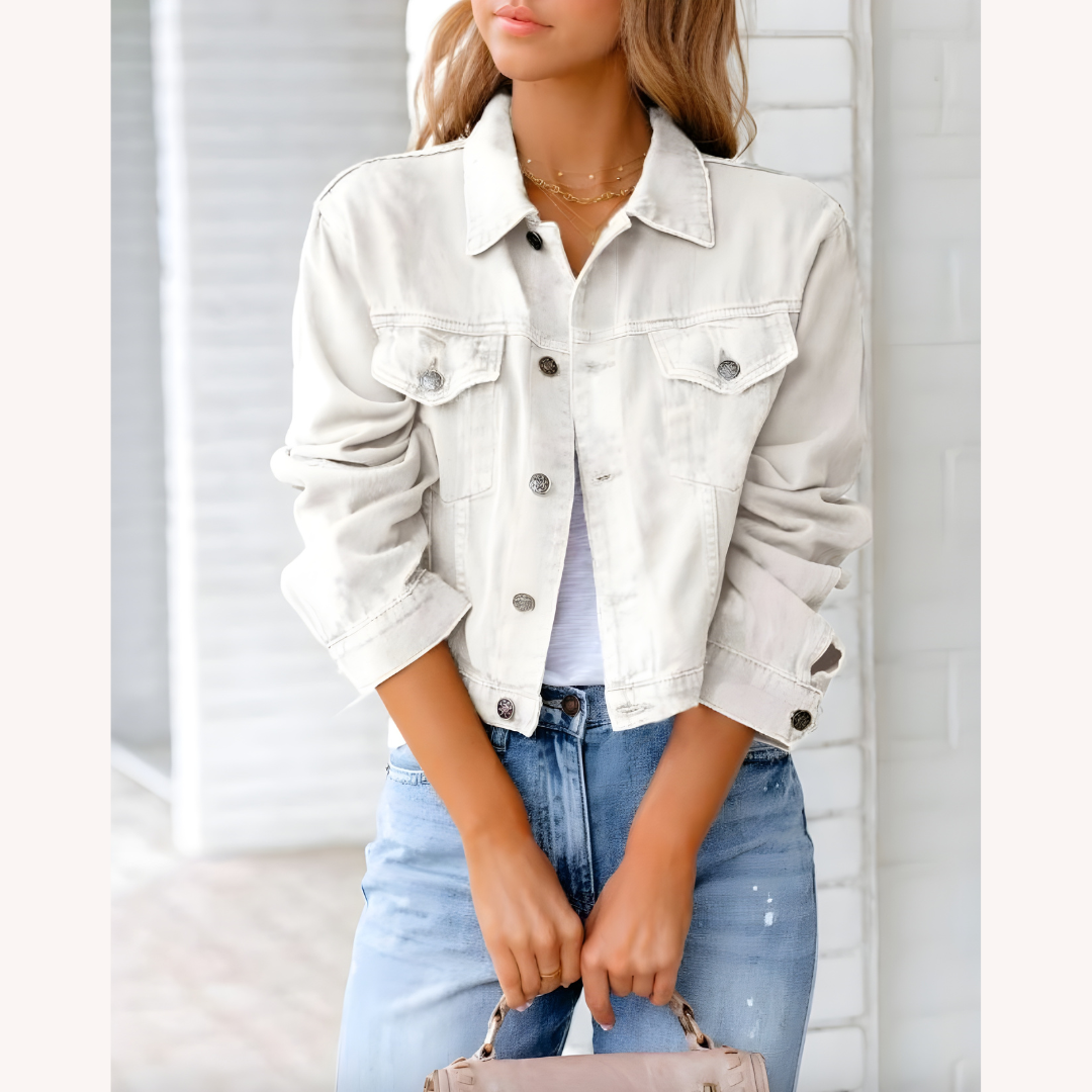 Veste Femme en Jean Rose Taille M Coton 100%