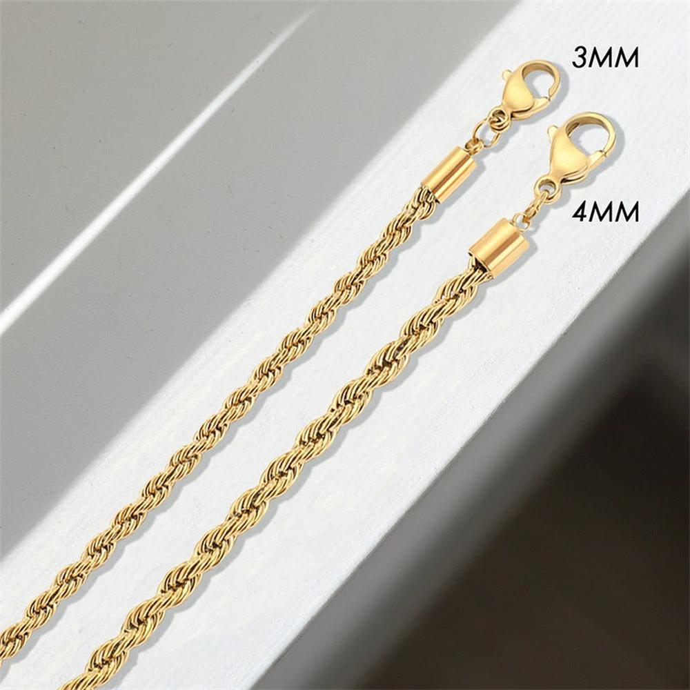 Women's Bracelet 18K Gold One Size Stainless Steel Elegant