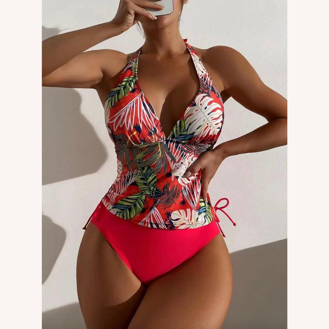 Bikini Tropical à Lacets Femme – Maillot de Bain Boho Élégant avec Détails Séduisants et Tissu à Séchage Rapide