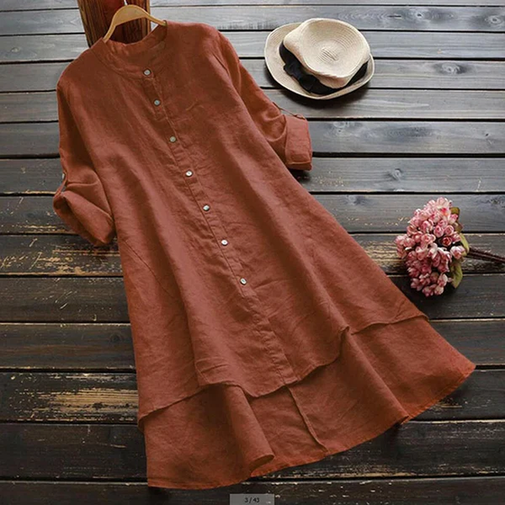 Robe d'Été Longue Femme en Coton et Lin Oversize – Élégance Décontractée pour Journées Chaudes