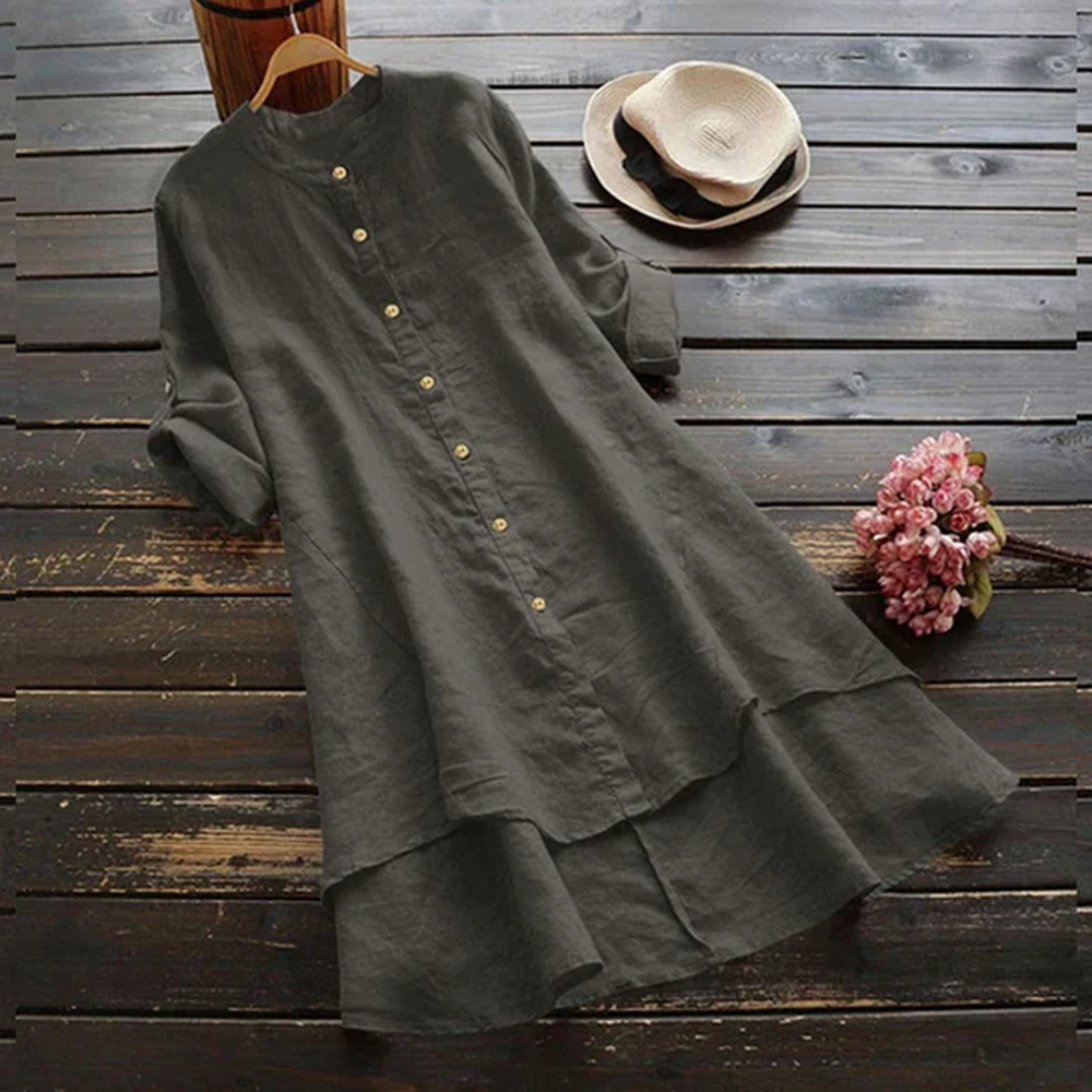 Robe d'Été Longue Femme en Coton et Lin Oversize – Élégance Décontractée pour Journées Chaudes