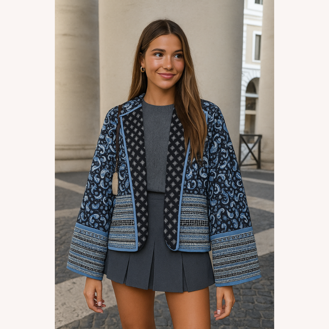 Veste Femme Réversible Bleu/Rose Taille M Polyester Matelassée