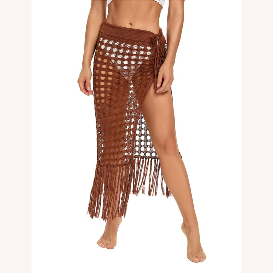 Couverture en Crochet Bohème avec Glands – Style Chic et Polyvalent pour Femmes, Taille S, M, L