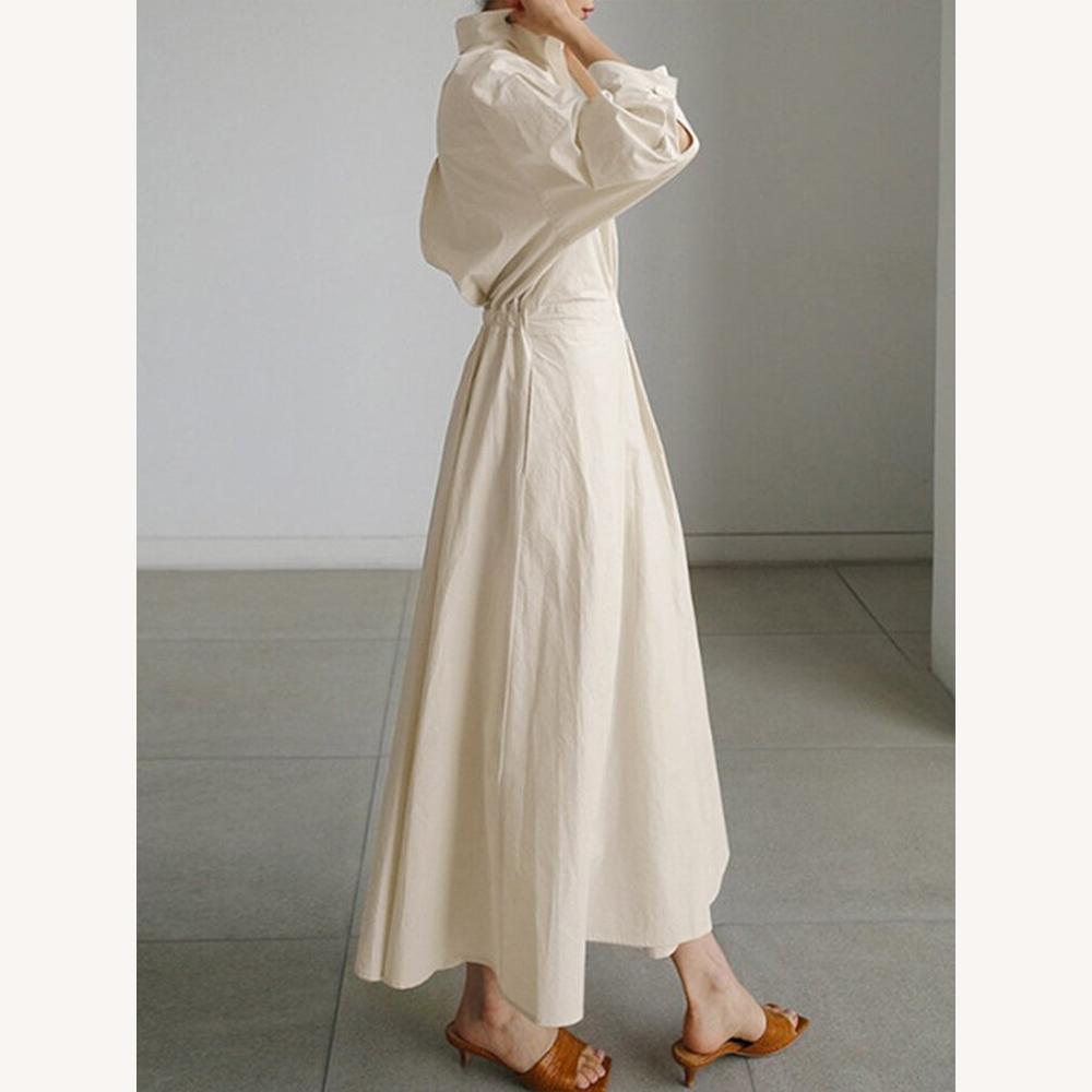 Robe Longue Femme Élégante Noire d'Été avec Poches et Manches Longues – Tissu Léger et Confortable