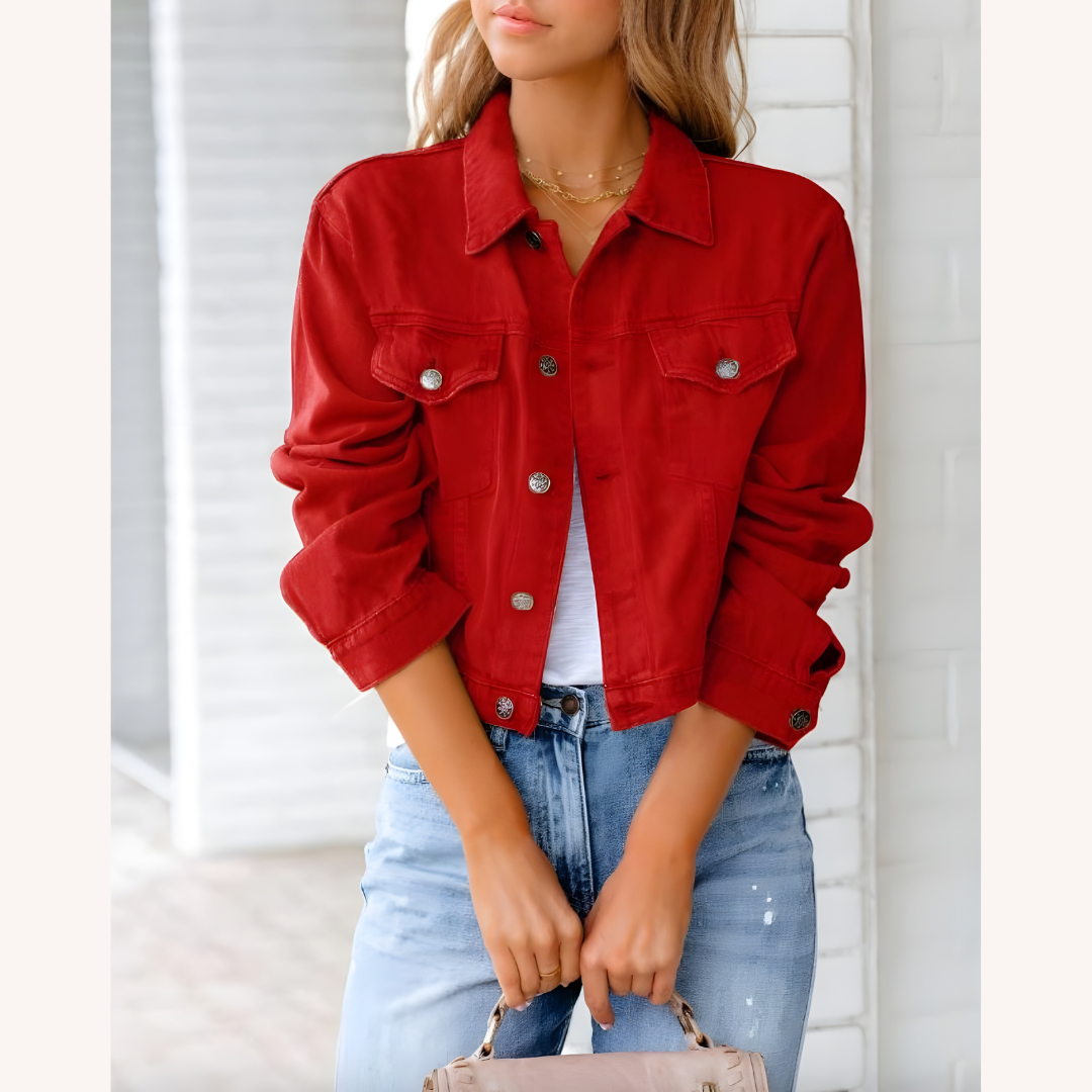 Veste Femme en Jean Rose Taille M Coton 100%