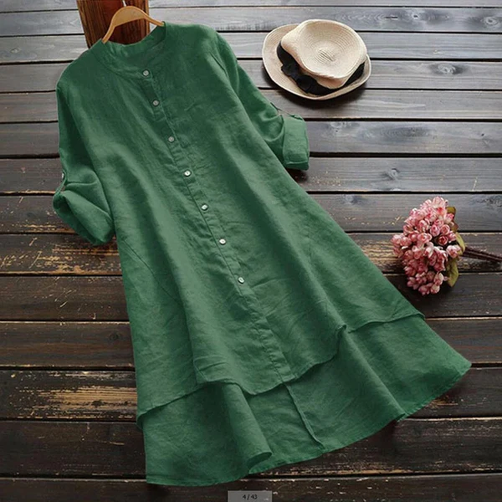 Robe d'Été Longue Femme en Coton et Lin Oversize – Élégance Décontractée pour Journées Chaudes
