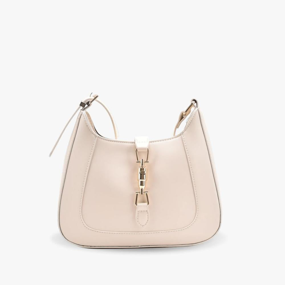 Sac à Main Baguette Femme en Cuir Végétal avec Bandoulière Réglable – Style Vintage, 26x6x22 cm