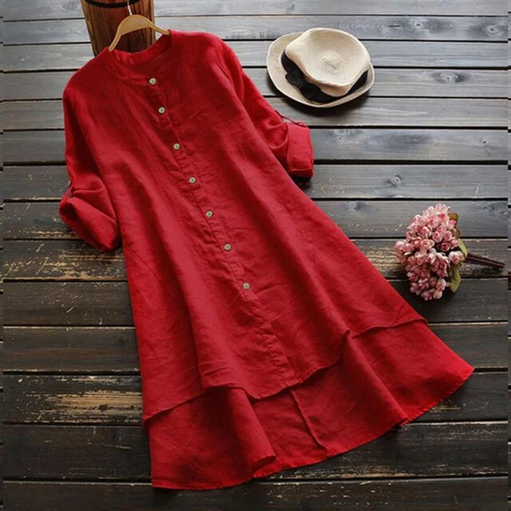 Robe d'Été Longue Femme en Coton et Lin Oversize – Élégance Décontractée pour Journées Chaudes