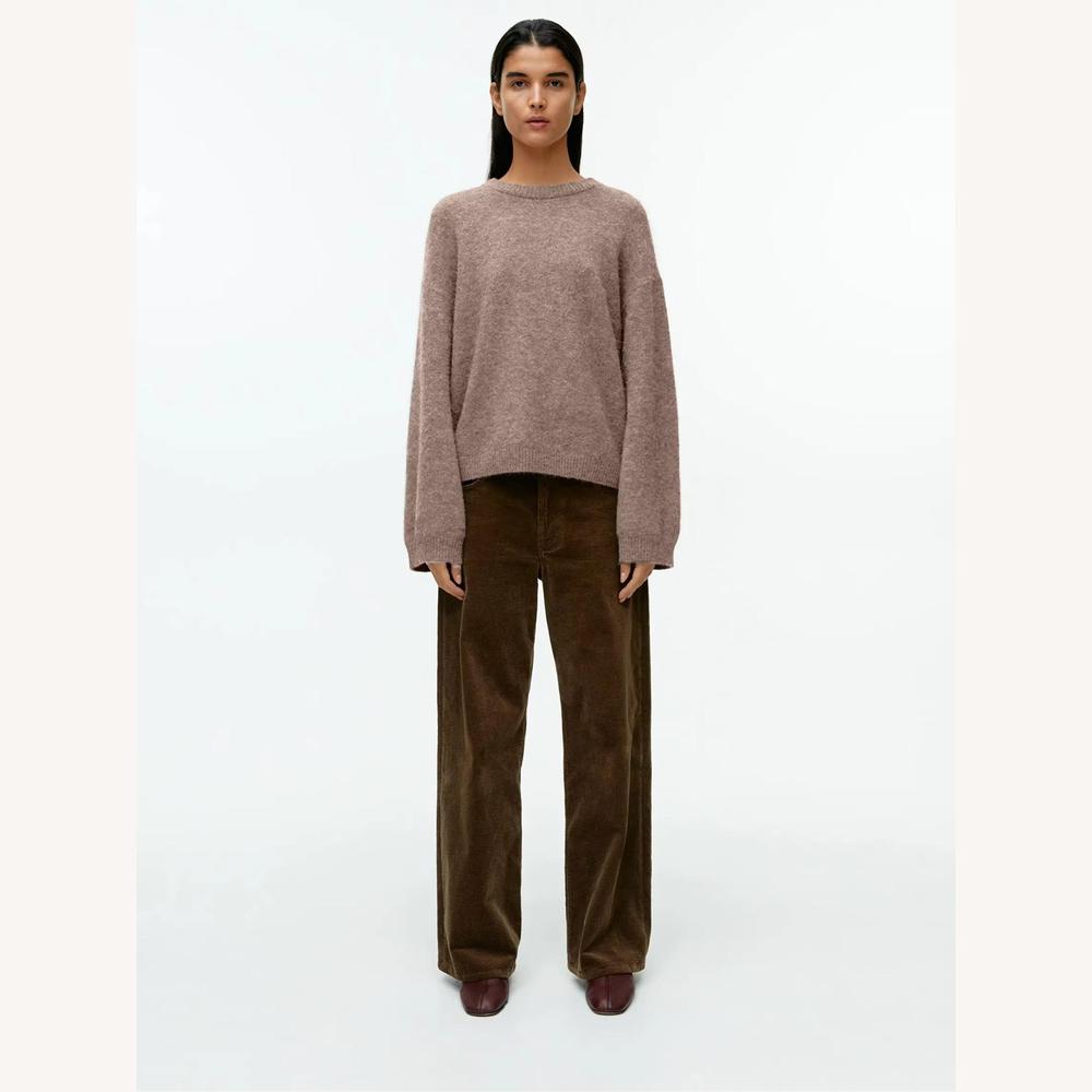 Pull Femme Oversize en Laine Mélangée – Confort et Élégance, Col Rond, Doux et Chic, Disponible en S à XL