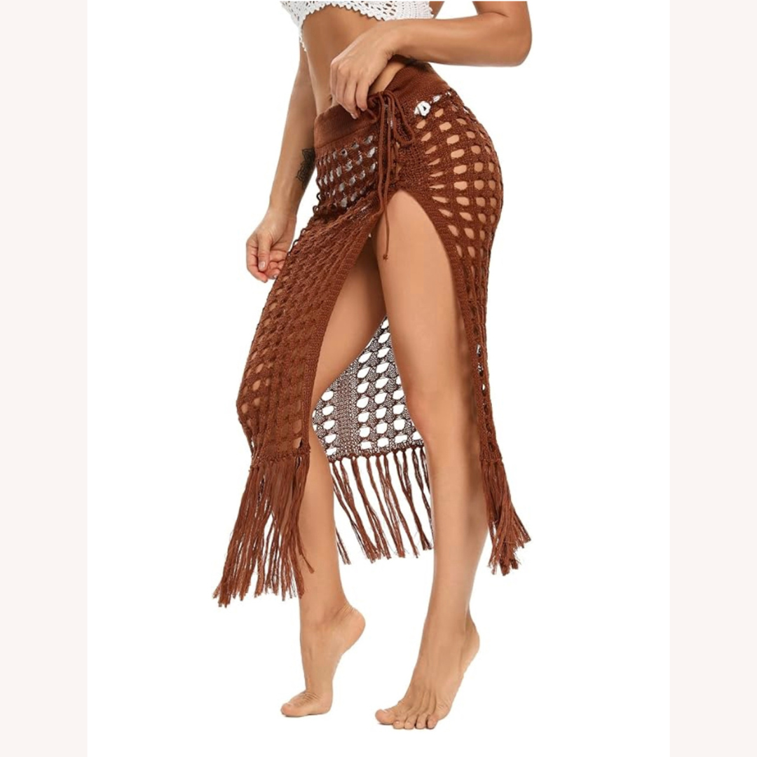 Couverture en Crochet Bohème avec Glands – Style Chic et Polyvalent pour Femmes, Taille S, M, L