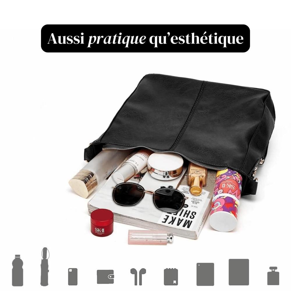 Sac à Main 2 en 1 en Cuir PU pour Femme – Élégant et Pratique, Dimensions 35x28x13 cm, Idéal pour Quotidien et Sorties