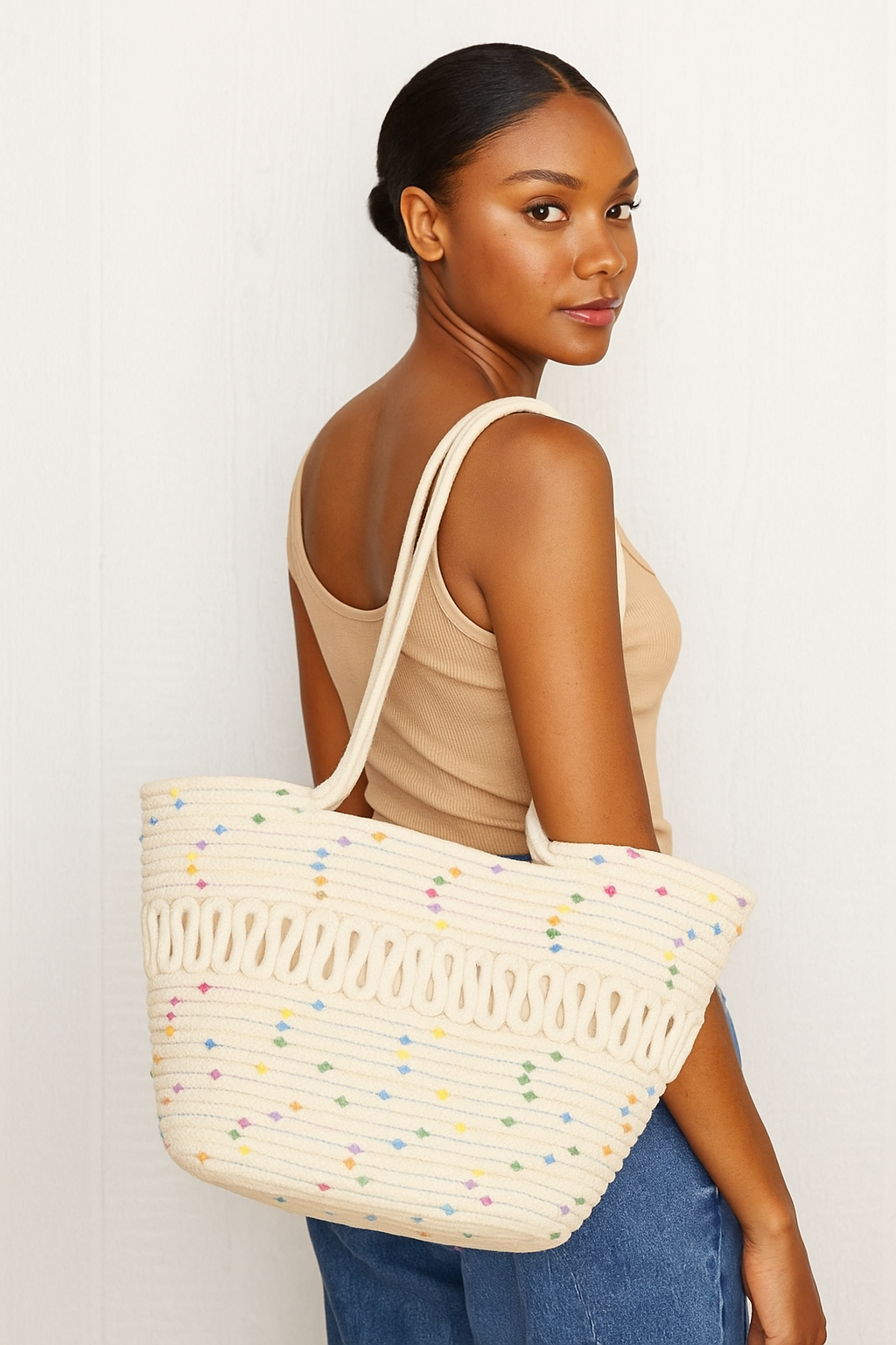 Sac de Plage Femme Kaki en Paille Fait Main – Grand Sac de Plage Idéal pour l'Été et les Activités de Loisirs
