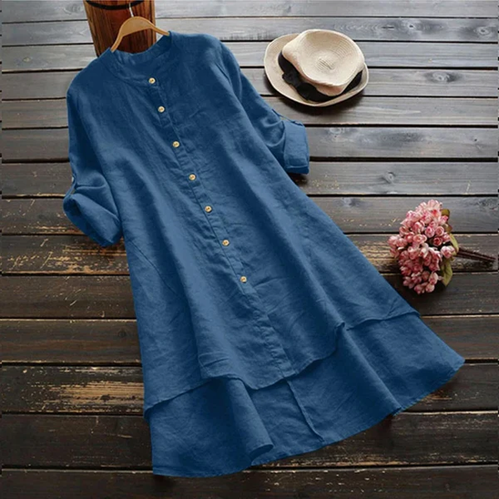 Variant image for Robe d'Été Longue Femme en Coton et Lin Oversize – Élégance Décontractée pour Journées Chaudes-49