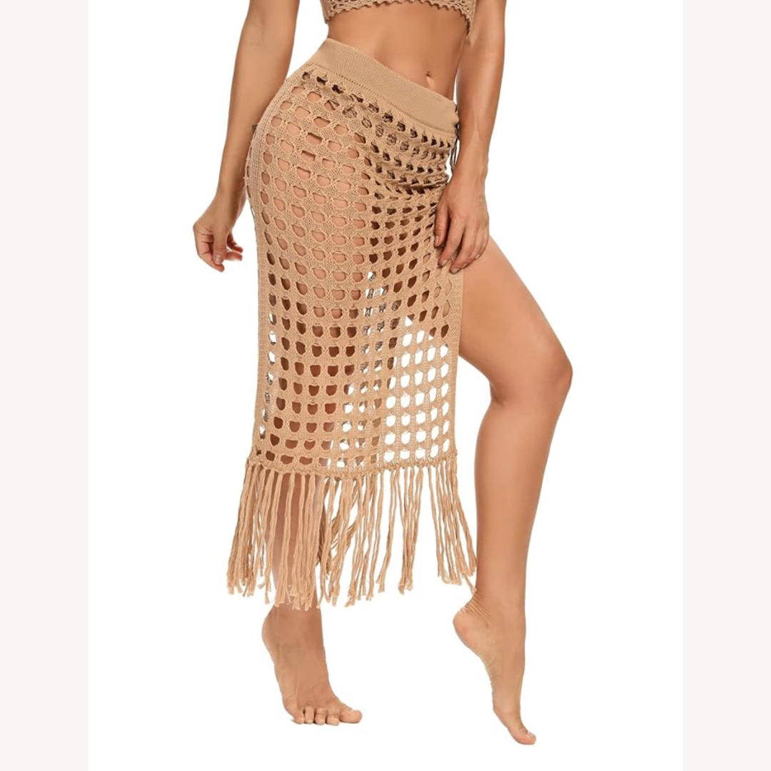 Couverture en Crochet Bohème avec Glands – Style Chic et Polyvalent pour Femmes, Taille S, M, L