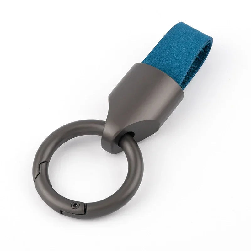 Anneau de Carabiner en Cuir de Vache avec Clip Pratique pour Clés – Accessoire Unisexe Durable et Élégant