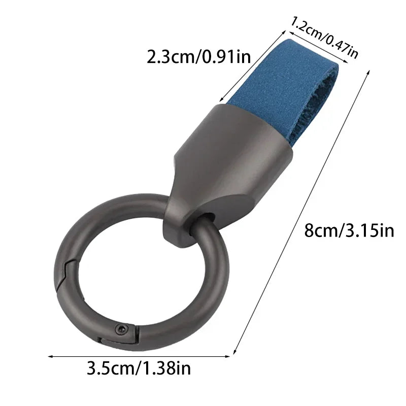 Anneau de Carabiner en Cuir de Vache avec Clip Pratique pour Clés – Accessoire Unisexe Durable et Élégant