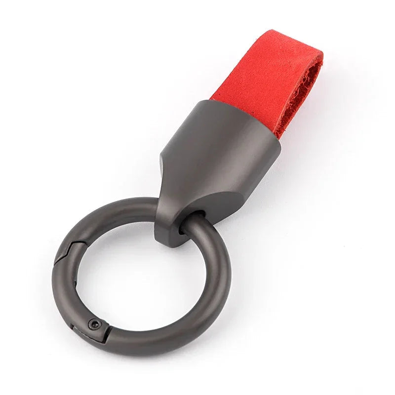 Anneau de Carabiner en Cuir de Vache avec Clip Pratique pour Clés – Accessoire Unisexe Durable et Élégant