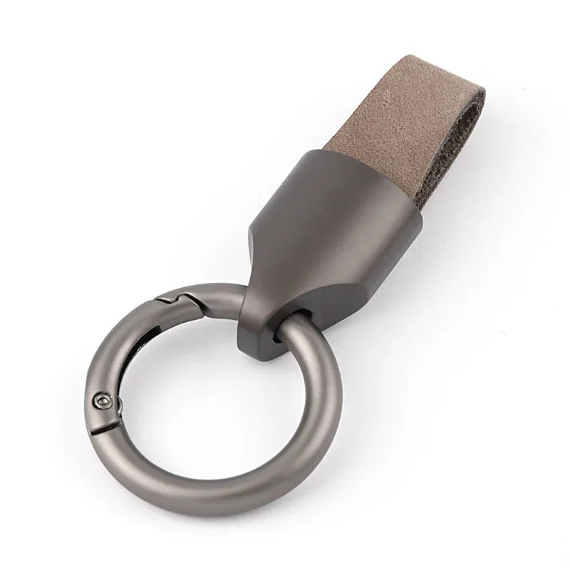 Anneau de Carabiner en Cuir de Vache avec Clip Pratique pour Clés – Accessoire Unisexe Durable et Élégant