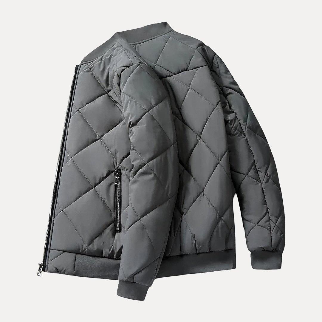 Blouson Bomber Insulated Men's Quilted Cotton with Fleece Lining – Urban Style, Optimal Comfort