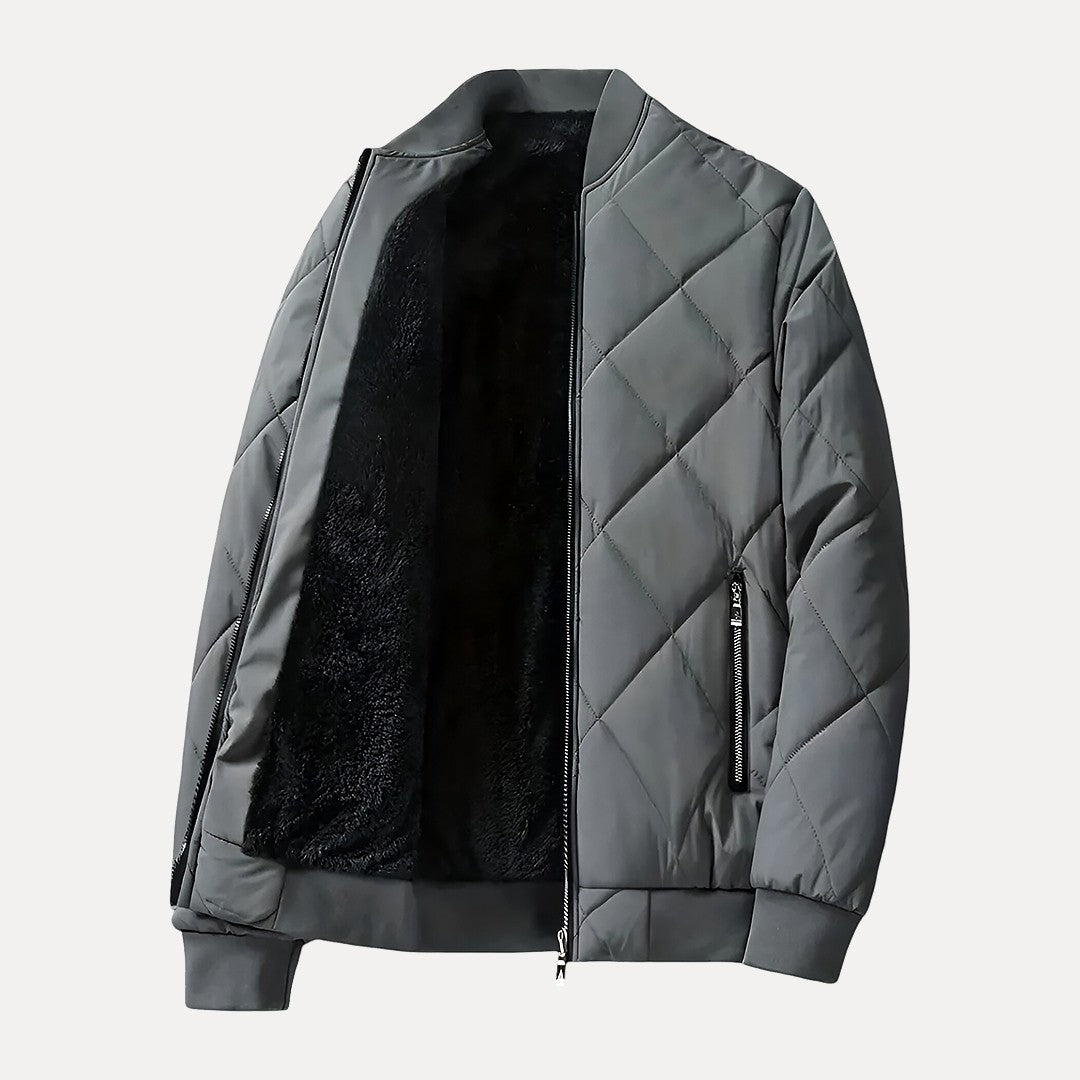 Blouson Bomber Insulated Men's Quilted Cotton with Fleece Lining – Urban Style, Optimal Comfort