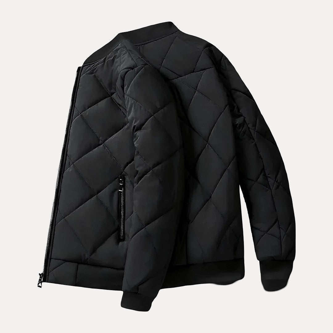 Blouson Bomber Insulated Men's Quilted Cotton with Fleece Lining – Urban Style, Optimal Comfort