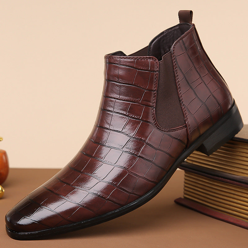 Bottes Chelsea en Cuir Synthétique avec Semelle en Caoutchouc - Élégance et Confort pour Hommes