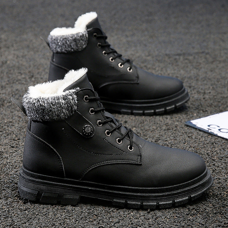 Bottes Courtes Imperméables pour Hommes en PU avec Doublure Isolante – Semelle Crantée et Style Urbain