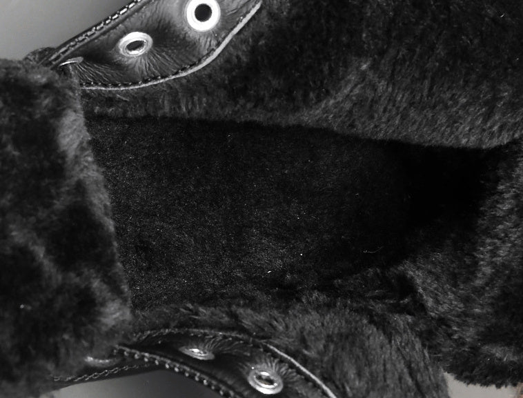 Bottes Martin Isolantes pour Hommes en PU avec Doublure en Polaire – Style Hiver à Lacets