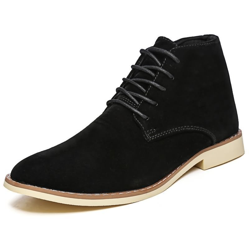 Bottes Martin pour Homme en Daim Inversé, Tige Haute et Bout Pointu, Confort Optimal pour Occasions Chics et Décontractées