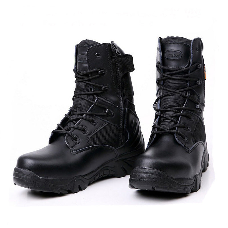 Bottes Militaires Montantes Imperméables pour Hommes – Tige Haute en PU et Semelle Antidérapante pour Randonnée et Activités de Plein Air