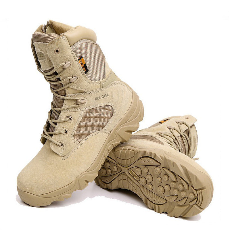 Bottes Militaires Montantes Imperméables pour Hommes – Tige Haute en PU et Semelle Antidérapante pour Randonnée et Activités de Plein Air