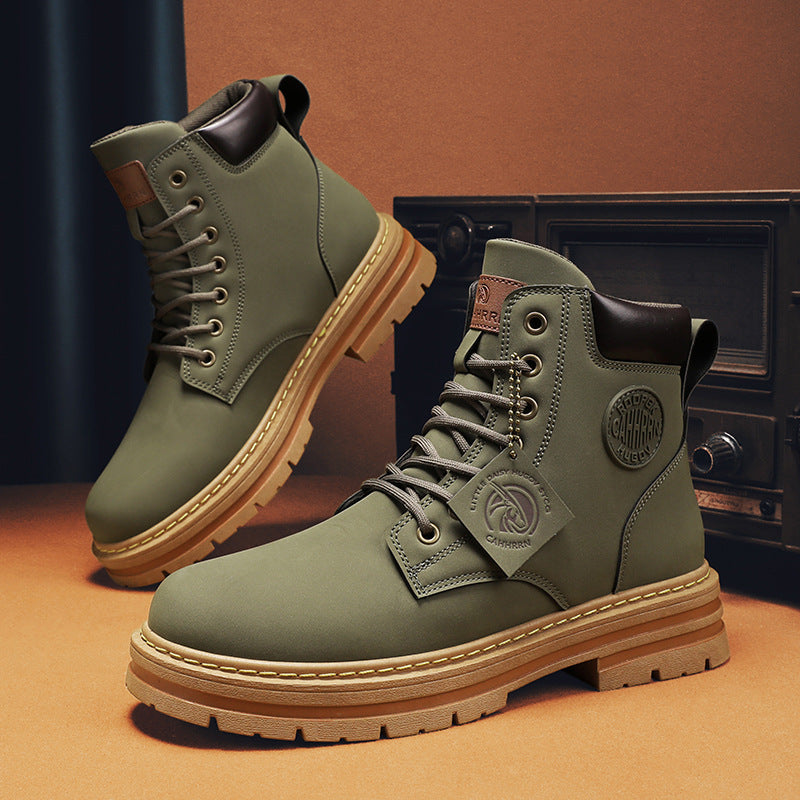 Bottes Montantes Imperméables en PU pour Hommes – Confort et Style Décontracté