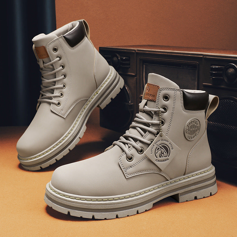 Bottes Montantes Imperméables en PU pour Hommes – Confort et Style Décontracté