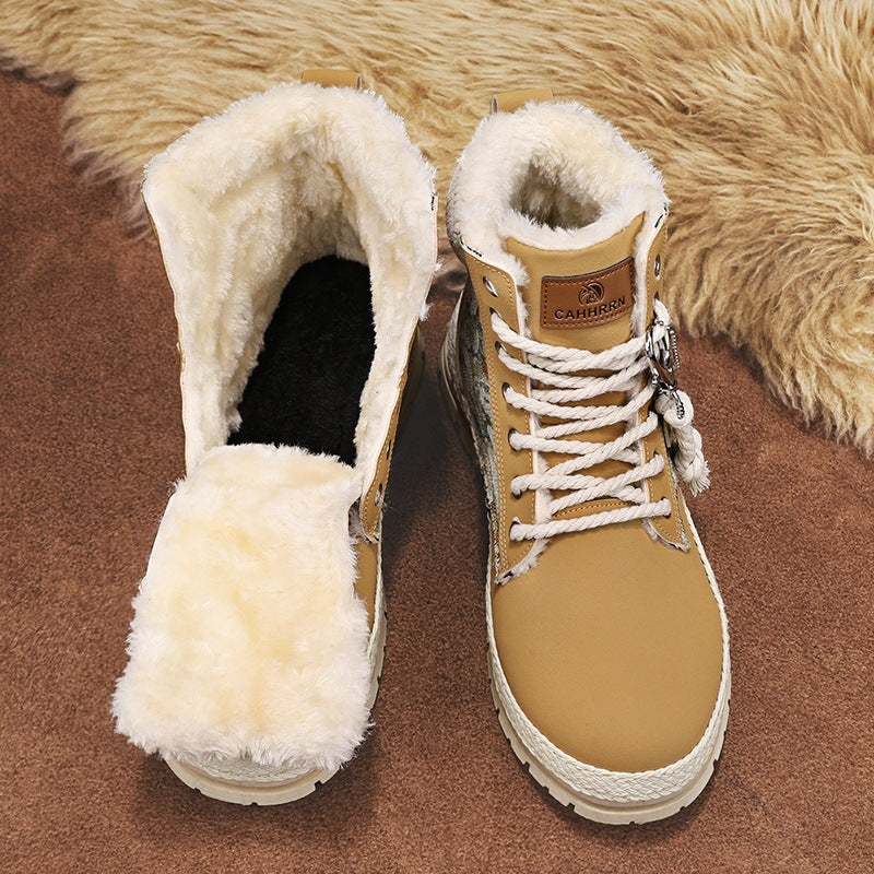 Bottes Montantes en Cuir et Tissu pour Hommes – Confort et Durabilité, Semelle PVC Antidérapante, Ajustement Personnalisé