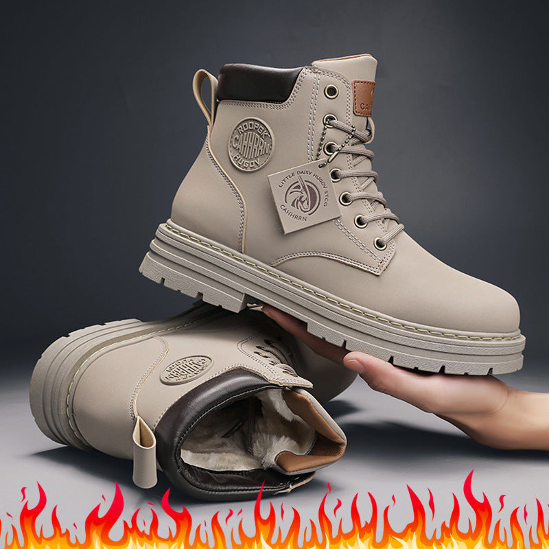 Bottes à Lacets Isolantes pour Hommes avec Doublure en Polaire et Semelle Crantée Antidérapante – Taille 39 à 45