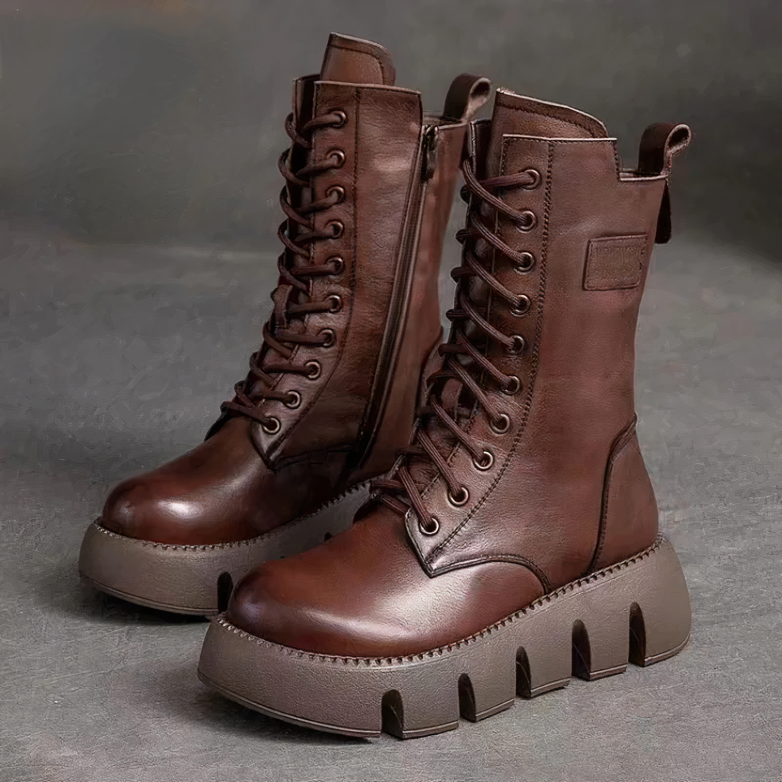 Bottes à plateforme en cuir pour femmes - Confort et style pour l'hiver 1
