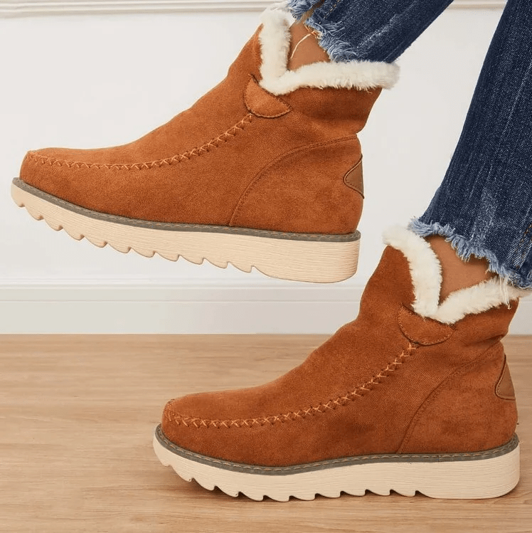 Bottes d'Hiver Femme en Suède avec Doublure en Polaire - Confort et Style 2