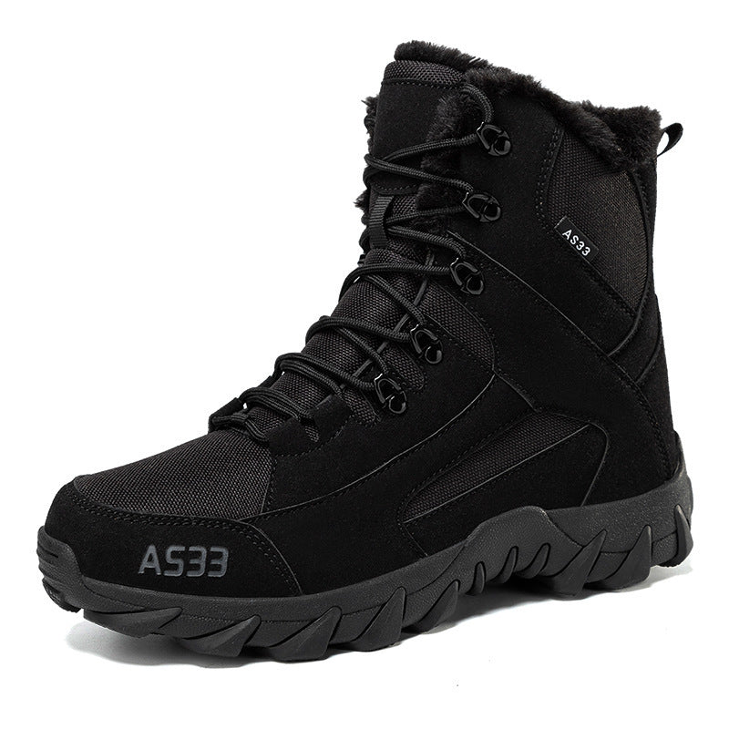 Bottes de Neige Antidérapantes pour Hommes avec Col en Fausse Fourrure et Plateforme Haute – Chaudes et Durables, Taille EU 39-47