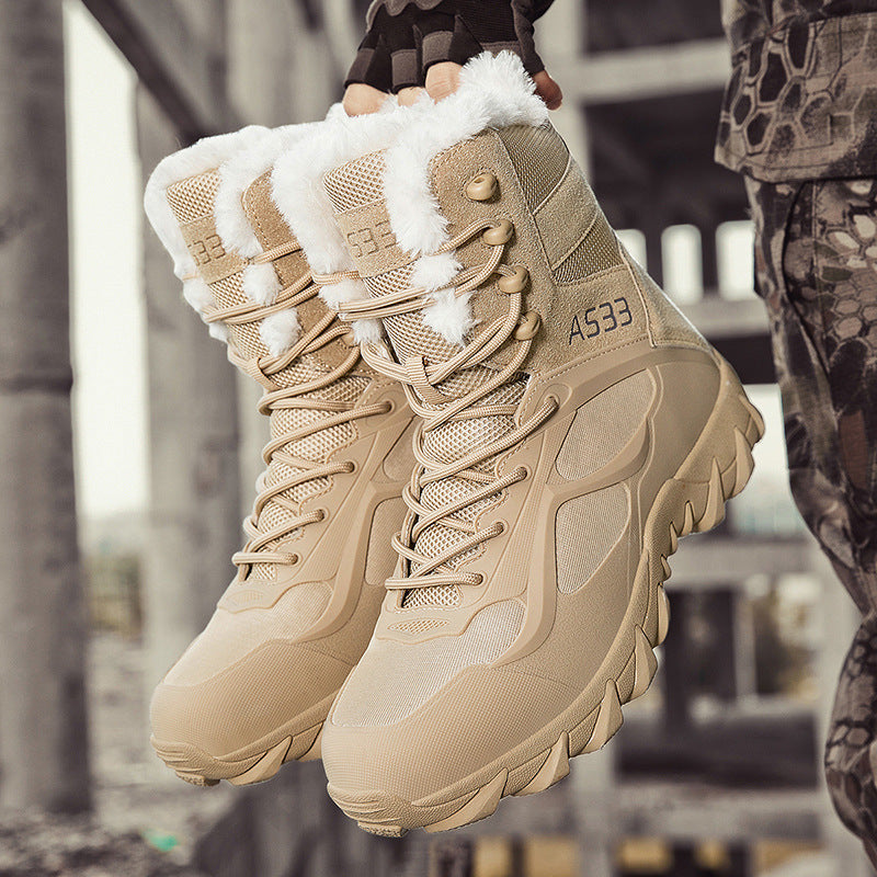 Bottes de Neige Antidérapantes pour Hommes avec Col en Fausse Fourrure et Plateforme Haute – Chaudes et Durables, Taille EU 39-47